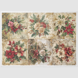 Christmas Floral Coaster Set Tissue Paper
