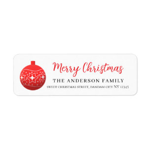 Christmas Floral Elegant Simple Return Address