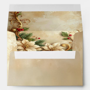 Christmas Floral Holiday Envelope
