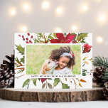 Christmas Floral Holiday Photo Card<br><div class="desc">Send holiday cheer to your family and friends.</div>