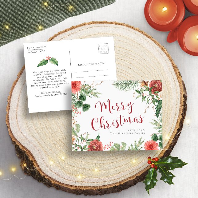 Christmas Floral Holiday Postcard (Christmas Floral Holiday Postcard
)