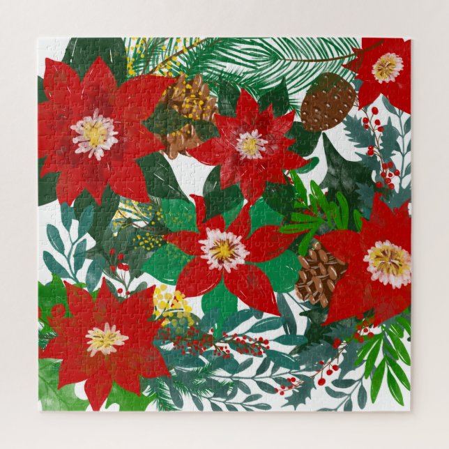 Christmas Floral Leaf Art Jigsaw Puzzle (Vertical)