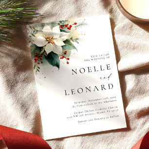 Christmas Floral Modern Wedding Invitation