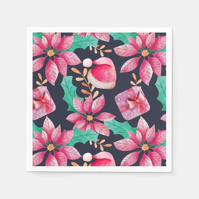 Christmas Floral Napkin (Front)