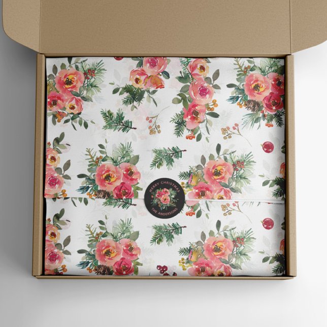Christmas Floral Pattern | Watercolor Botanical Tissue Paper (Creator Uploaded)