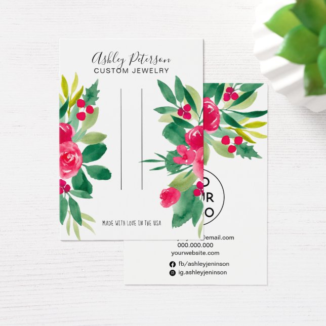 Christmas floral red jewelry hair clip display (Desk)