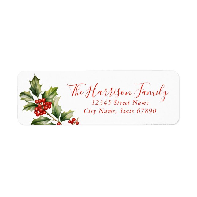 Christmas Floral Return Address Labels (Front)