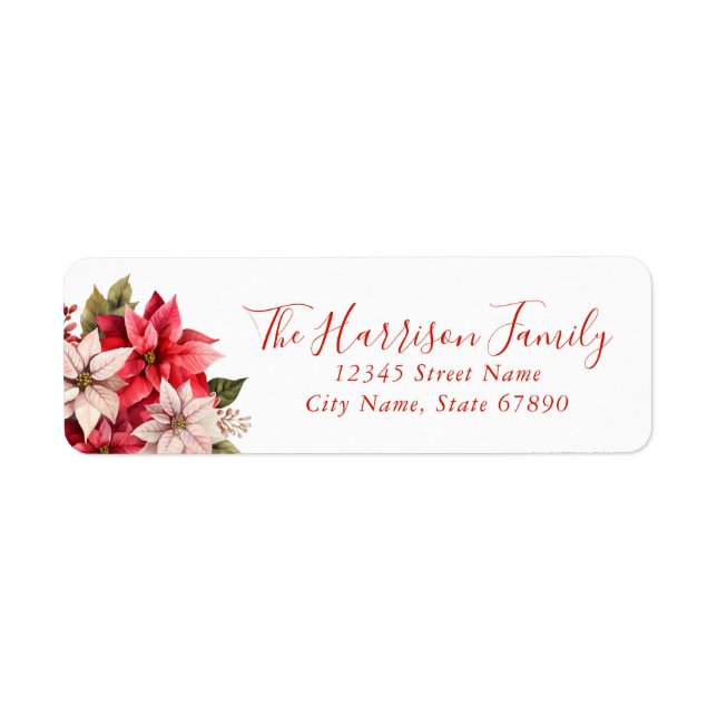 Christmas Floral Return Address Labels (Front)