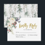 Christmas Floral Romantic Wedding RSVP Card<br><div class="desc">Christmas Floral Romantic Wedding RSVP Card</div>