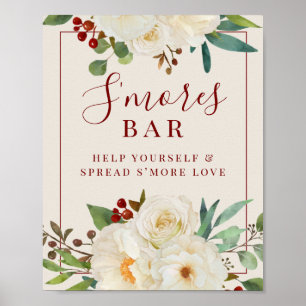Christmas Floral S'mores Bar Sign