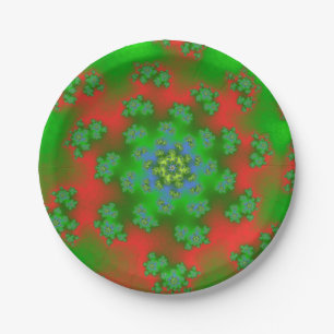 Christmas Floral Sprinkles Paper Plate