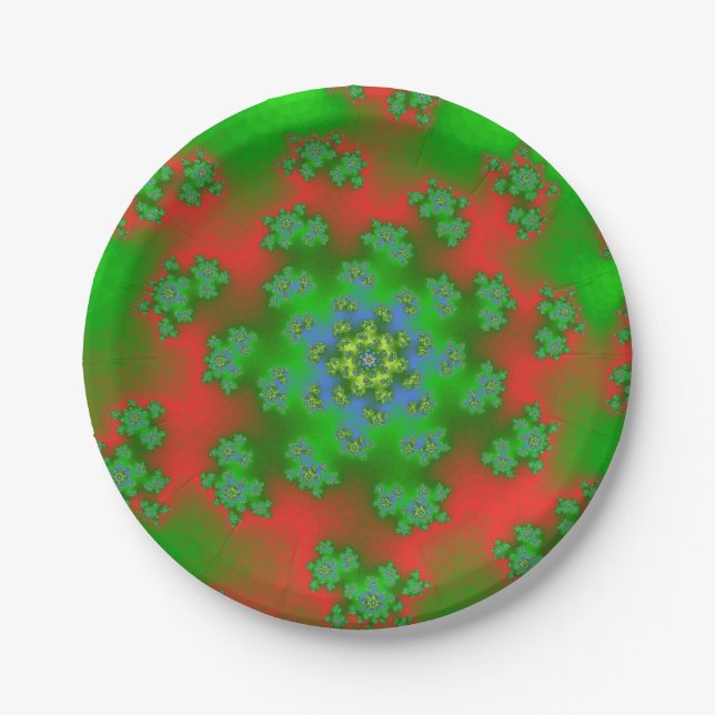 Christmas Floral Sprinkles Paper Plate (Front)