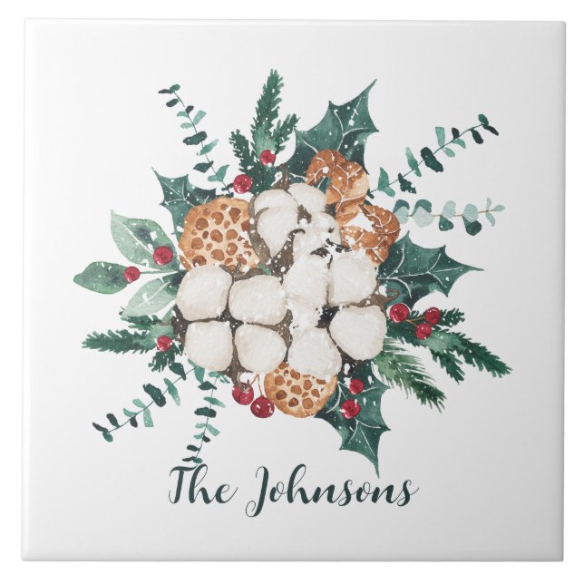 Christmas Floral  Tile (Front)