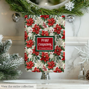 Christmas Floral Towels Personalized Gift Idea