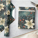 Christmas Floral Winter Cream Poinsettia  Wrapping Paper<br><div class="desc">Christmas Floral Winter Cream Poinsettia Wrapping Paper. wrap your presents in the timeless elegance of cream-coloured poinsettias, a symbol of festive cheer and heart-warming traditions. Each wrap is more than just a paper; it's a promise of the joy, wonder, and affection encapsulated in every gift you give. Make every present...</div>