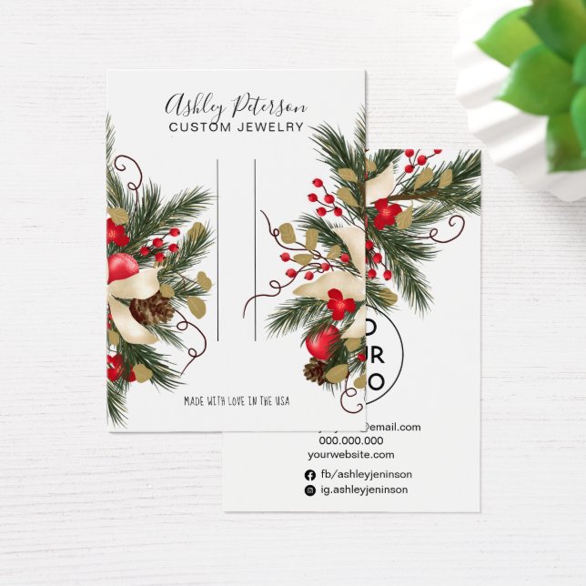 Christmas floral wreath jewellery hair clip displa (Desk)