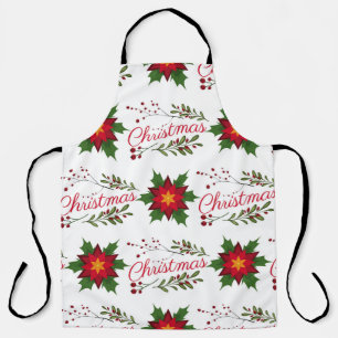Christmas floral wreath winter pattern floret holi apron