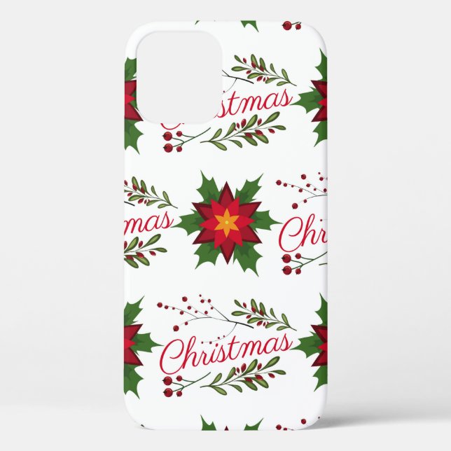 Christmas floral wreath winter pattern floret holi Case-Mate iPhone case (Back)