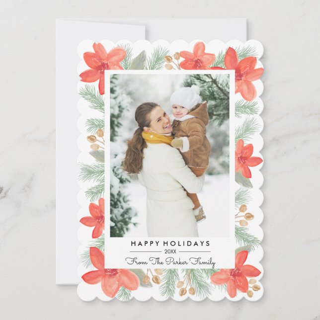 Christmas Florals - Photo Card (Front)