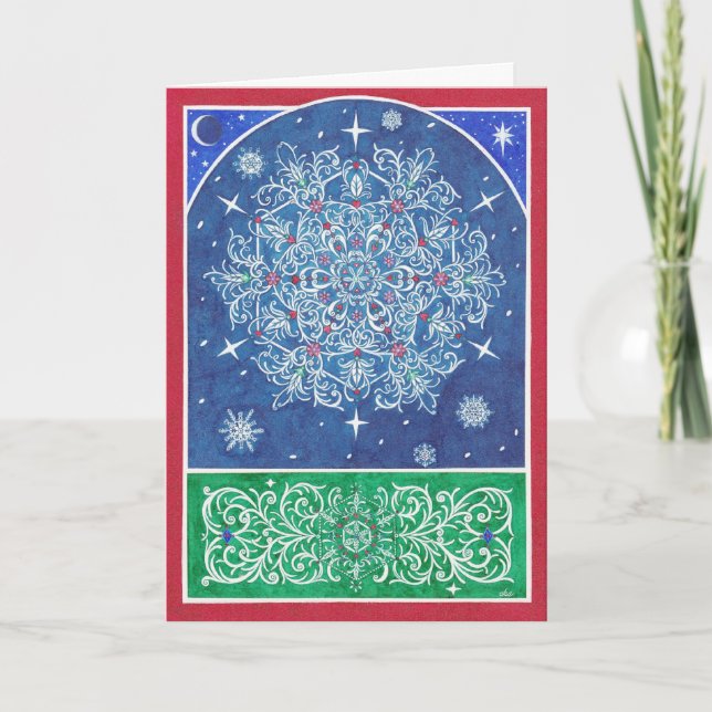 Christmas ~ Florentine Snowflake Greeting Cards (Front)
