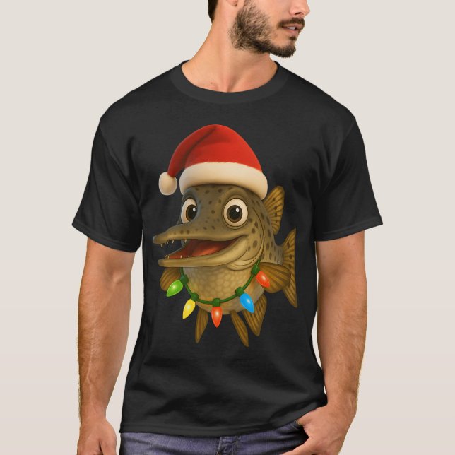 Christmas Florida Gar Fish T-Shirt (Front)