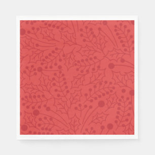 Christmas Flourish Christmas Art Holly Leaf Print Napkin