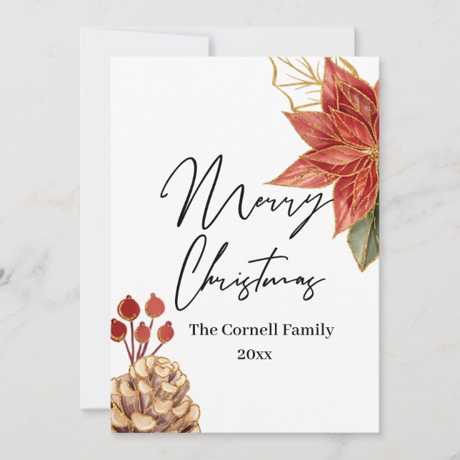 Christmas Flower  Holiday Card (Front)