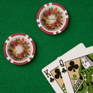 "Christmas Flower Power" Poker Chips