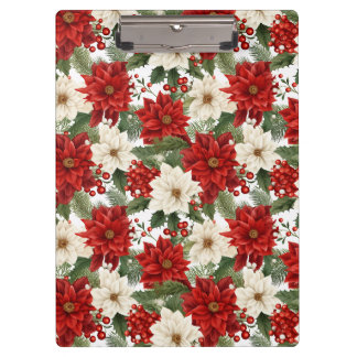 Christmas Flower Seamless Pattern Clipboard