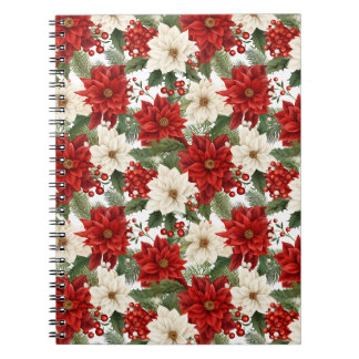 Christmas Flower Seamless Pattern Notebook