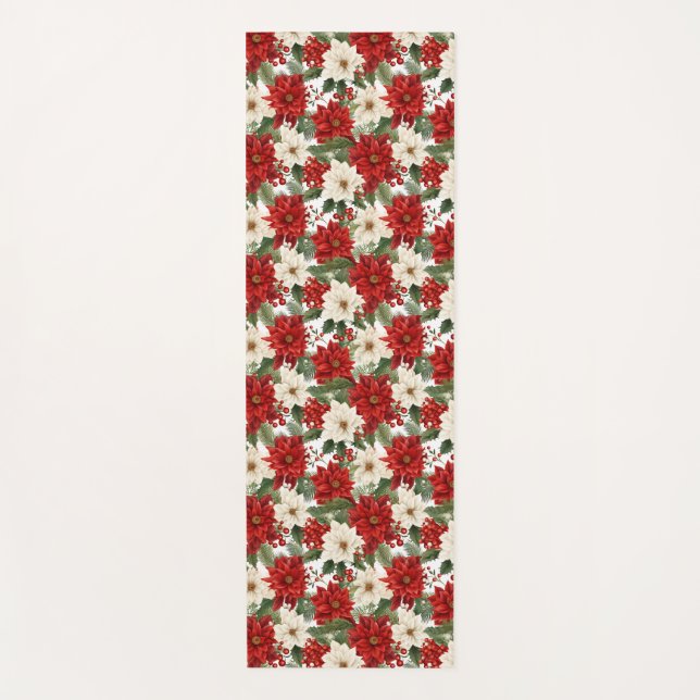 Christmas Flower Seamless Pattern Yoga Mat (Front)