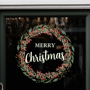 Christmas Flower Wreath Merry Christmas