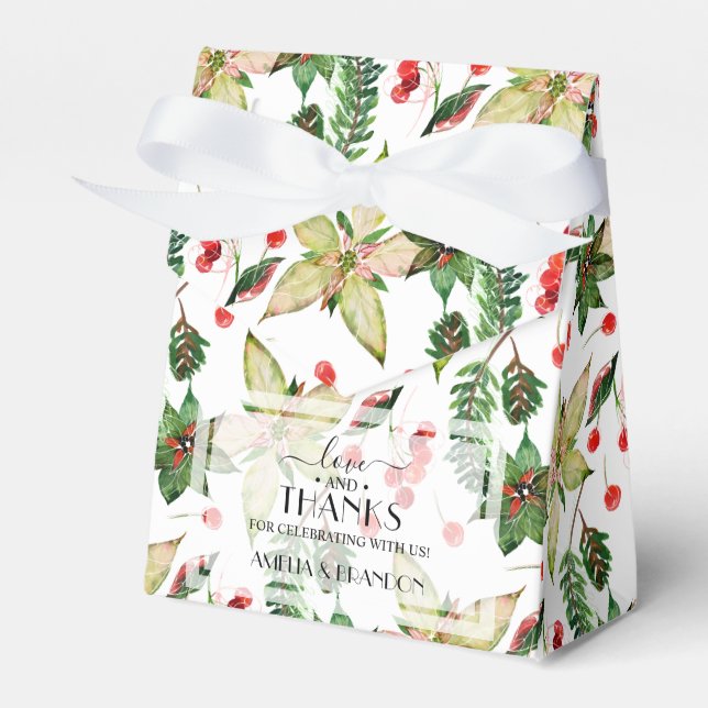 Christmas Flowers and Berries Favour Box (Front Side)