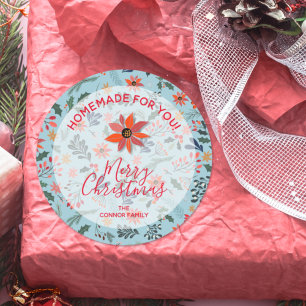 Christmas Flowers Homemade Goods Holiday Baking Classic Round Sticker