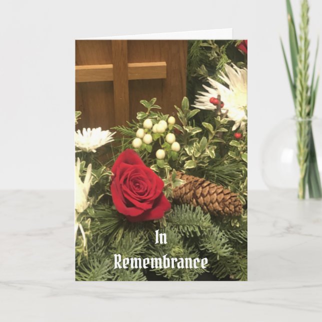 Christmas flowers, InRemembrance Card (Front)