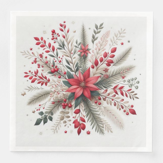 Christmas flowers napkin (Front)