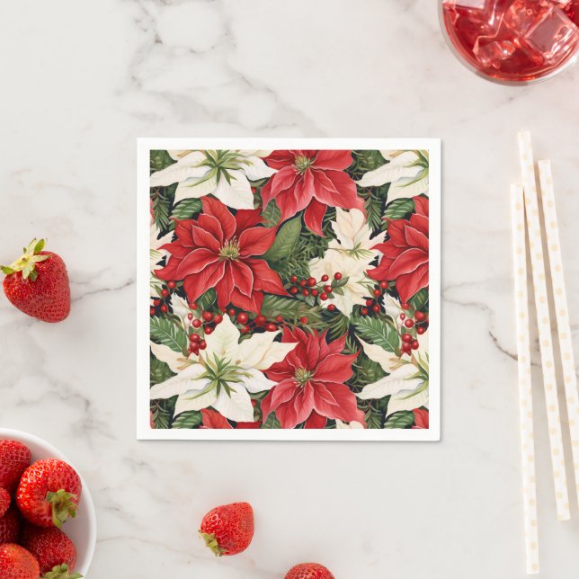 Christmas Flowers Napkin (Insitu)
