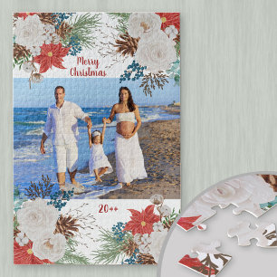Christmas Flowers Personalised Photo Jigsaw Puzzle