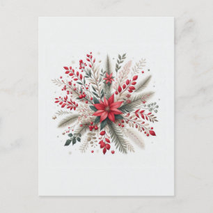 Christmas flowers postcard