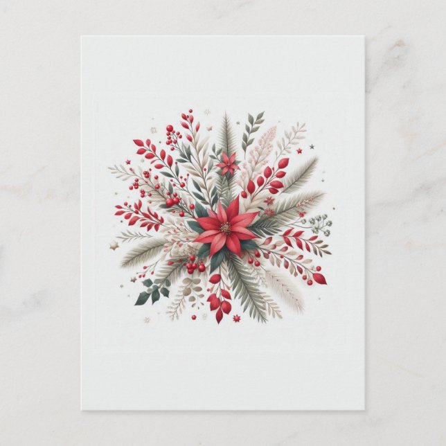 Christmas flowers postcard (Front)