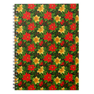 Christmas Flowers Seamless Pattern-69956 Notebook