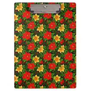Christmas Flowers Seamless Pattern  Clipboard