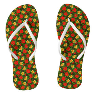 Christmas Flowers Seamless Pattern  Jandals
