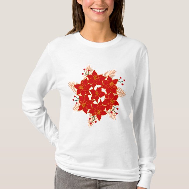 Christmas Flowers T-Shirt (Front)