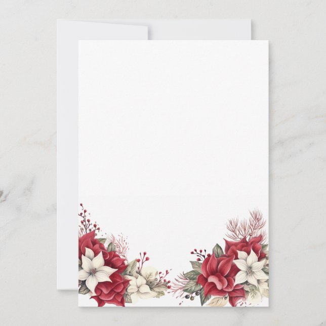 Christmas flowers with empty space holiday card (Front)