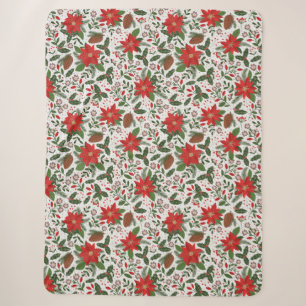 Christmas flowres sherpa blanket