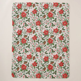 Christmas flowres sherpa blanket