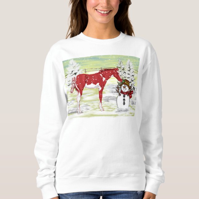 Christmas Foal and Snowman Sweatshirt (Front)