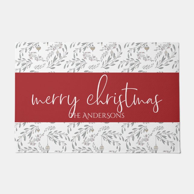 Christmas Foliage and Berries Doormat (Front)