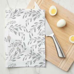 Christmas Foliage and Berries Tea Towel